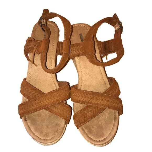 Minnetonka Women’s Haley Espadrille Wedge Strap Sandals Natural Brown Size 11M - Picture 2 of 8